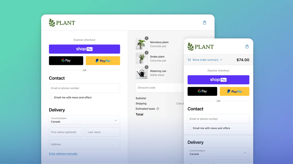 shopify checkout page